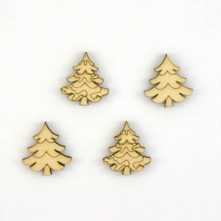 Pack 4 sapins en bois découpé