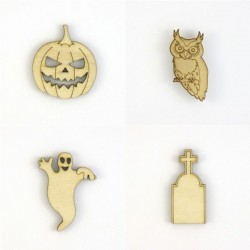 Pack Halloween N°2 citrouille, fantôme, hibou, pierre tombale