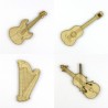 Pack 4 instruments à cordes, violon, guitares, harpe