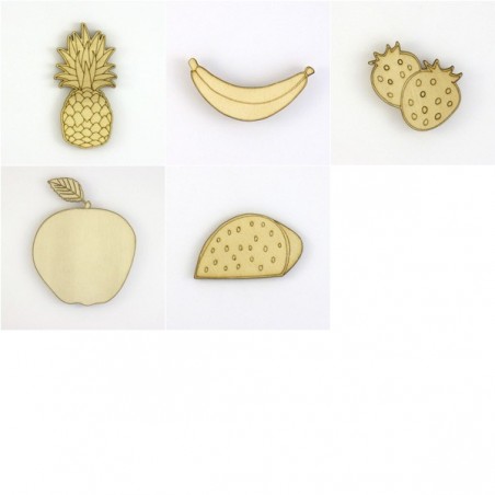 Pack de 5 fruits N°1, ananas, pastèque, banane, pomme, fraises