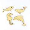 Pack de 4 dauphins et hippocampes en bois