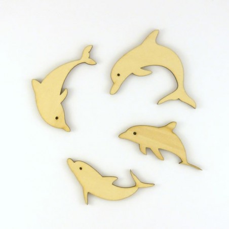 Pack de 4 dauphins en bois