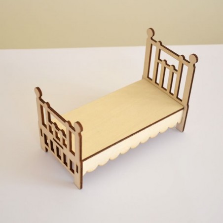 Lit 1 place pour chambre adulte miniature 3D en bois à monter