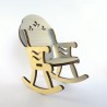 Fauteuil à bascule miniature 3D en bois à monter