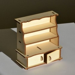 Vaisselier miniature 3D en bois
