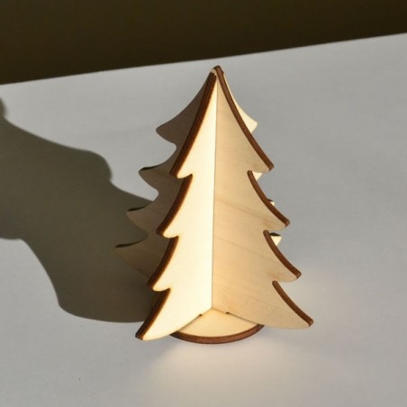 Sapin miniature 3D en bois 