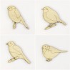 Pack 4 petits oiseaux en bois