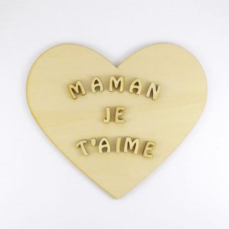 Maman je t'aime plaque décorative en bois