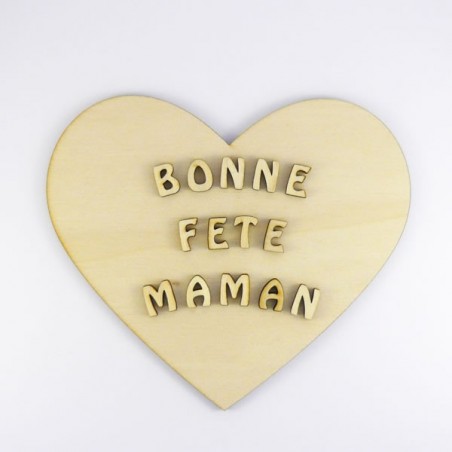 Bonne fete maman plaque décorative en bois