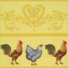 serviette décor coeur poule et coq loisirs créatifs