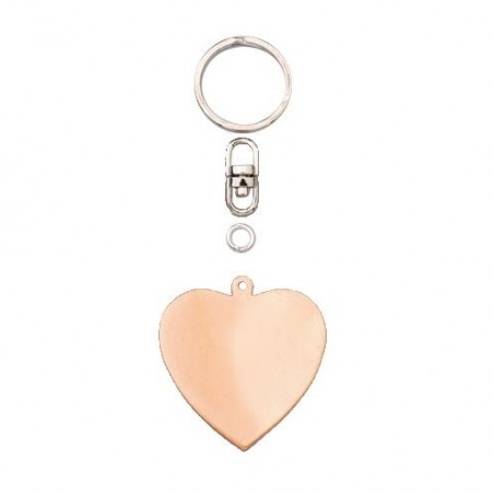 Porte-clefs coeur en cuivre