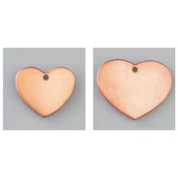 Pendentif coeur 1 trou cuivre à  émailler