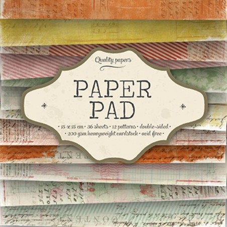 Bloc  paper pad 36 pages 6x6 double face  studio light (verts, rose, orange...)