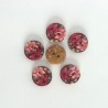 5 Boutons bois fleurs lilas