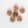 5 Boutons coco fleurs roses et feuillage