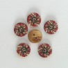 5 Boutons coco fines roses et feuillage