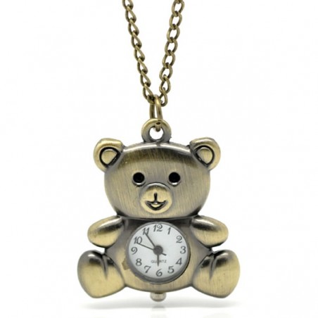 Montre ourson, gousset ou pendentif