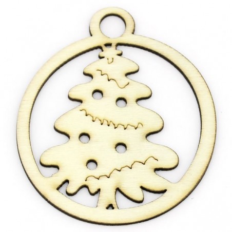 Pendentif bois en forme de sapin