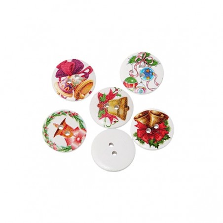 5 Boutons de Noël ou Pâques 2 cm, 2 trous, 