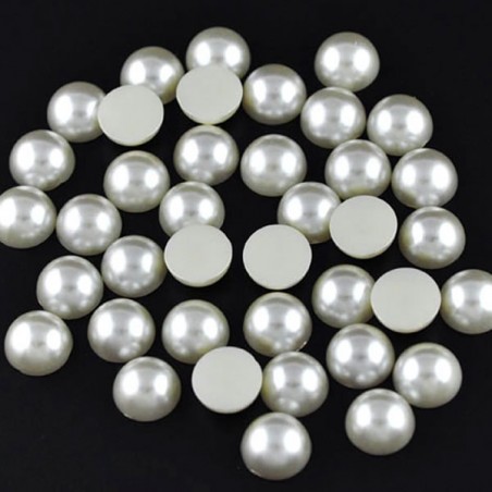 20 demi-Perles Ivoire embellissement 11 mm