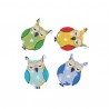 Lot de 4 chouettes ou hibou en bois