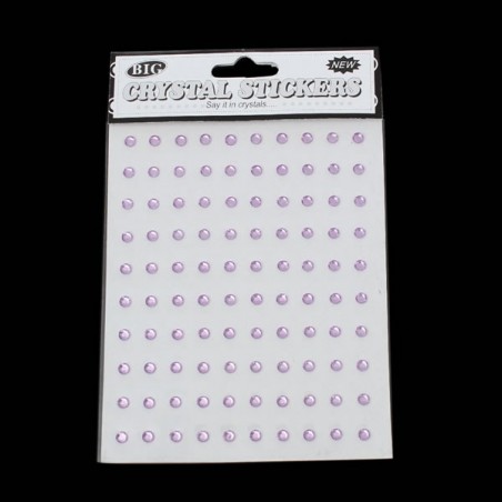 100 demi-perles embellissement 5 mm bleu autocollantes