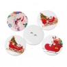 5 Boutons de Noël traineaux 2 cm, 2 trous, 