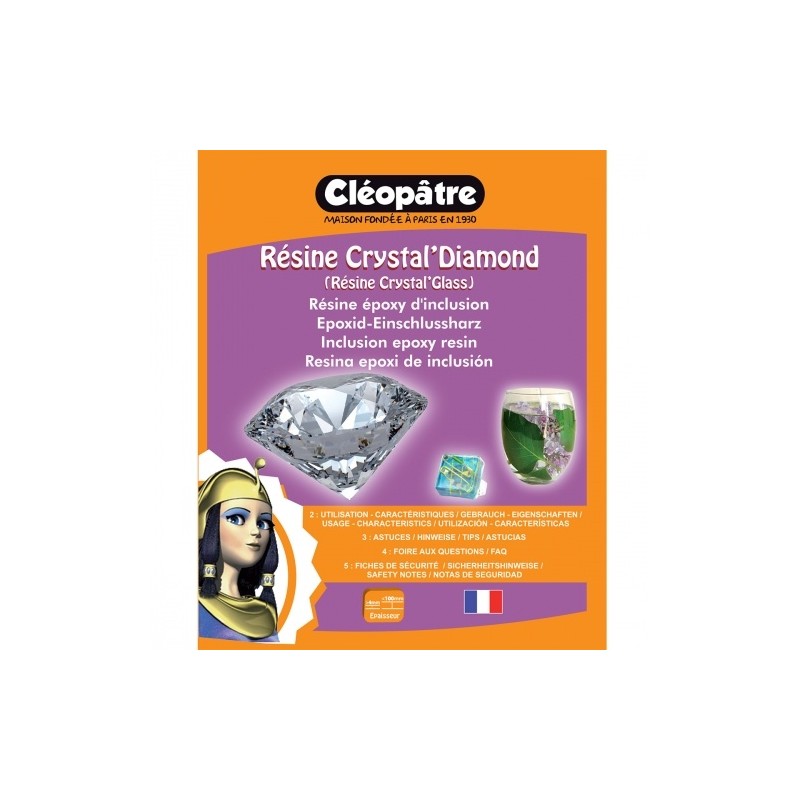 Résine Crystal'Diamond 720 ml Cléopatre, résine d'inclusion ultrabrillante