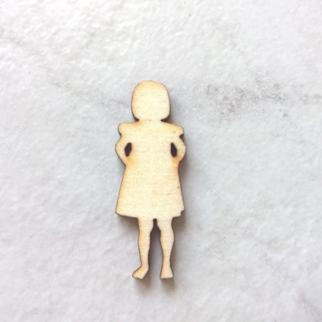 Petite fille silhouette bois n°1 à décorer ou pas pour loisirs créatifs, déco, scrapbooking