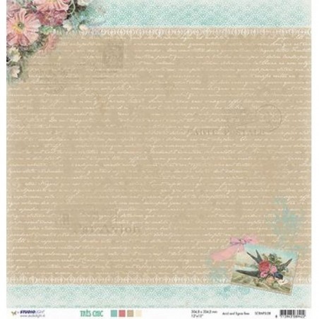 Papier Design 30,5 x 30,5 romantique hirondelle fleur très chic studio light