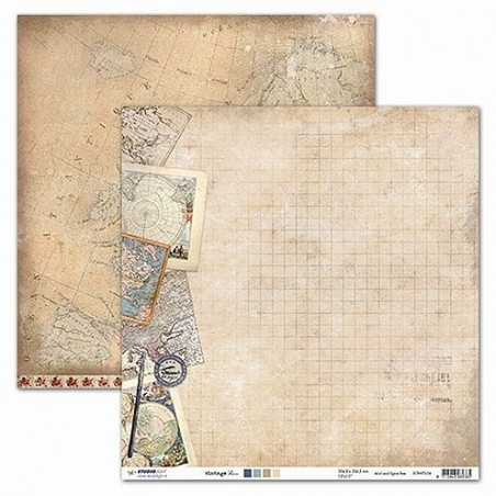 Papier Design vintage mappemonde et cartes 30,5 x 30,5 studio light