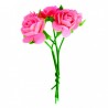 5 mini roses couleur rose