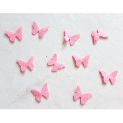 10 papillons feutrine rose loisir créatif