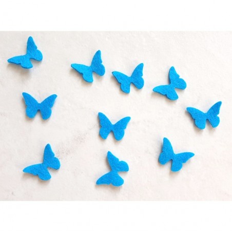 10 papillons feutrine turquoise loisir créatif