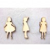 Pack de 3 Petites filles en bois