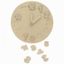 Horloge didactique en bois à décorer ou pas Idéal pour l'apprentissage de l'heure.