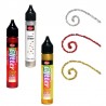 3 Peintures sous forme de stylo or, argent, rouge Vernis 3D pailleté  tous supports décor Noël ou fête effaçable à l'eau