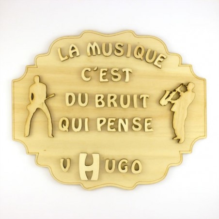 Plaque "La musique c'est du bruit qui pense"