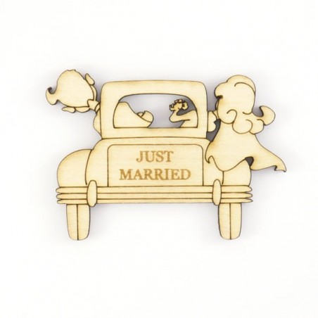 Voiture "Just Married"en bois